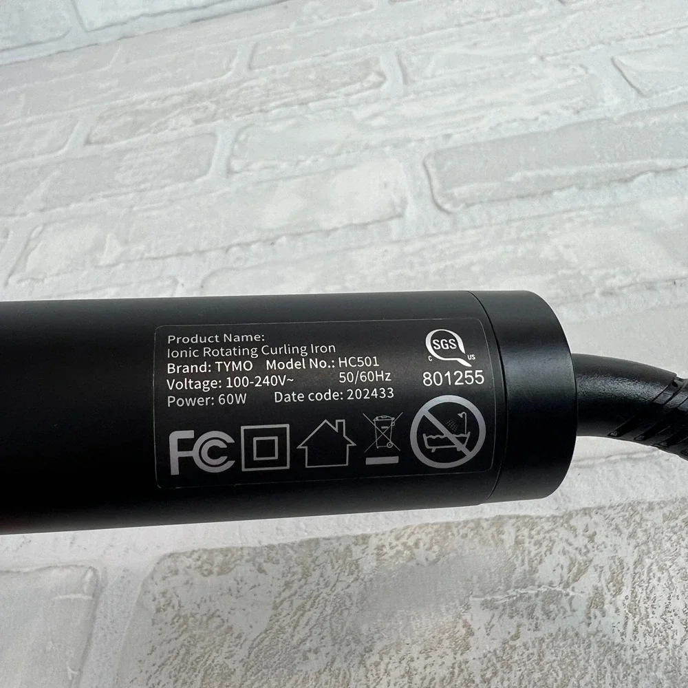 TYMO ROTA Ionic Rotating Curling Iron Automatic Wand 1 1/4 Inch Hair Curler